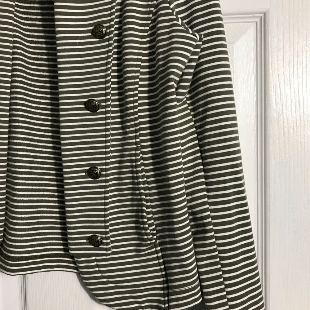 Tommy Hilfiger Striped Stretch Olive and White Blazer SP - Picture 4 of 10